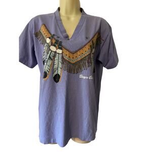 Vintage Bryce Canyon Souvenir V-neck Tee Shirt size M 90's Southwest Y2K